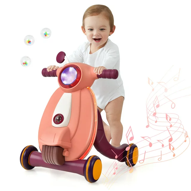 Infans Baby Sit to Stand Learning Walker w/ Lights & Sounds Kids Activity Center Pink