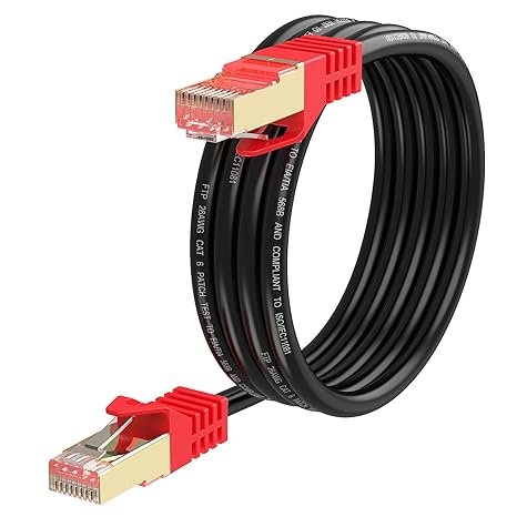 XXONE Outdoor Cat 6 Ethernet Cable 250ft, 26AWG Heavy-Duty Cat6 Networking Cord Patch Cable RJ45 LAN