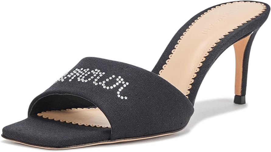 Cinq à Sept Women's June Heatset Linen Mule Heeled Sandal