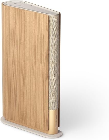 Bang & Olufsen Beosound Emerge Bookshelf Wi-Fi Speaker, Gold Tone/Light Oak