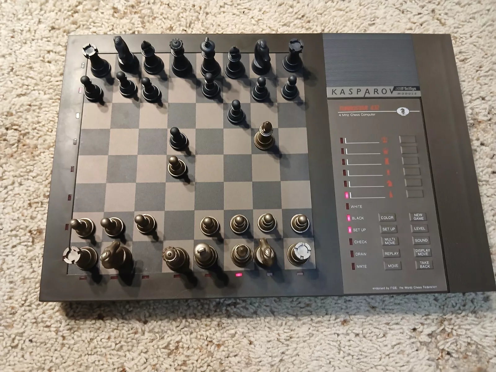 SciSys Kasparov Turbostar 432 Chess Computer- NEAR PERFECT CONDITION