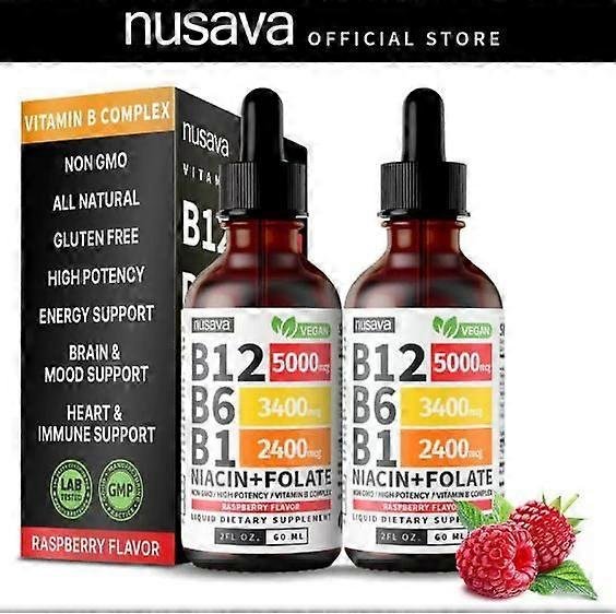 (2 Pack) Vitamin B12 and B6 Liquid Drops,Sublingual Vitamin B Complex - B 12