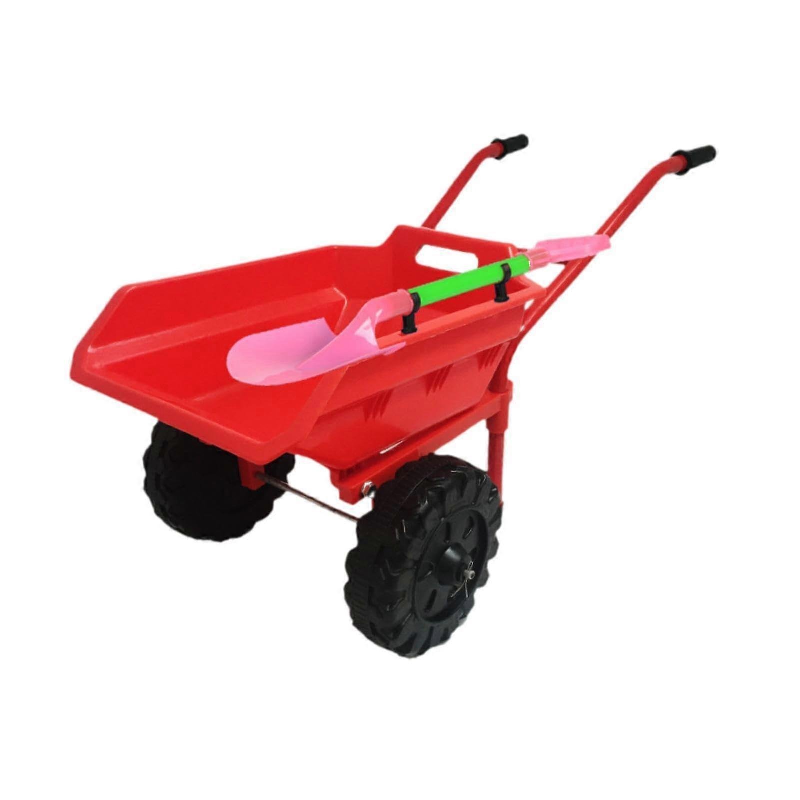 Kids Wheelbarrow Kids Wheel Educational NonSlip Handle Outdoor Construction Toy Cart for Kids Red