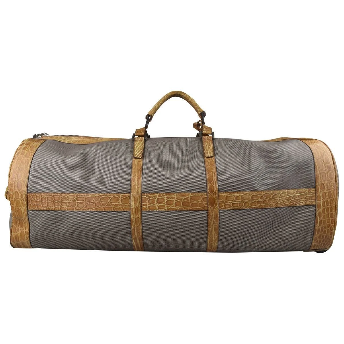 NEW KITON BEIGE HAVANA CROCODILE TROLLEY ONE SIZE S21BA30