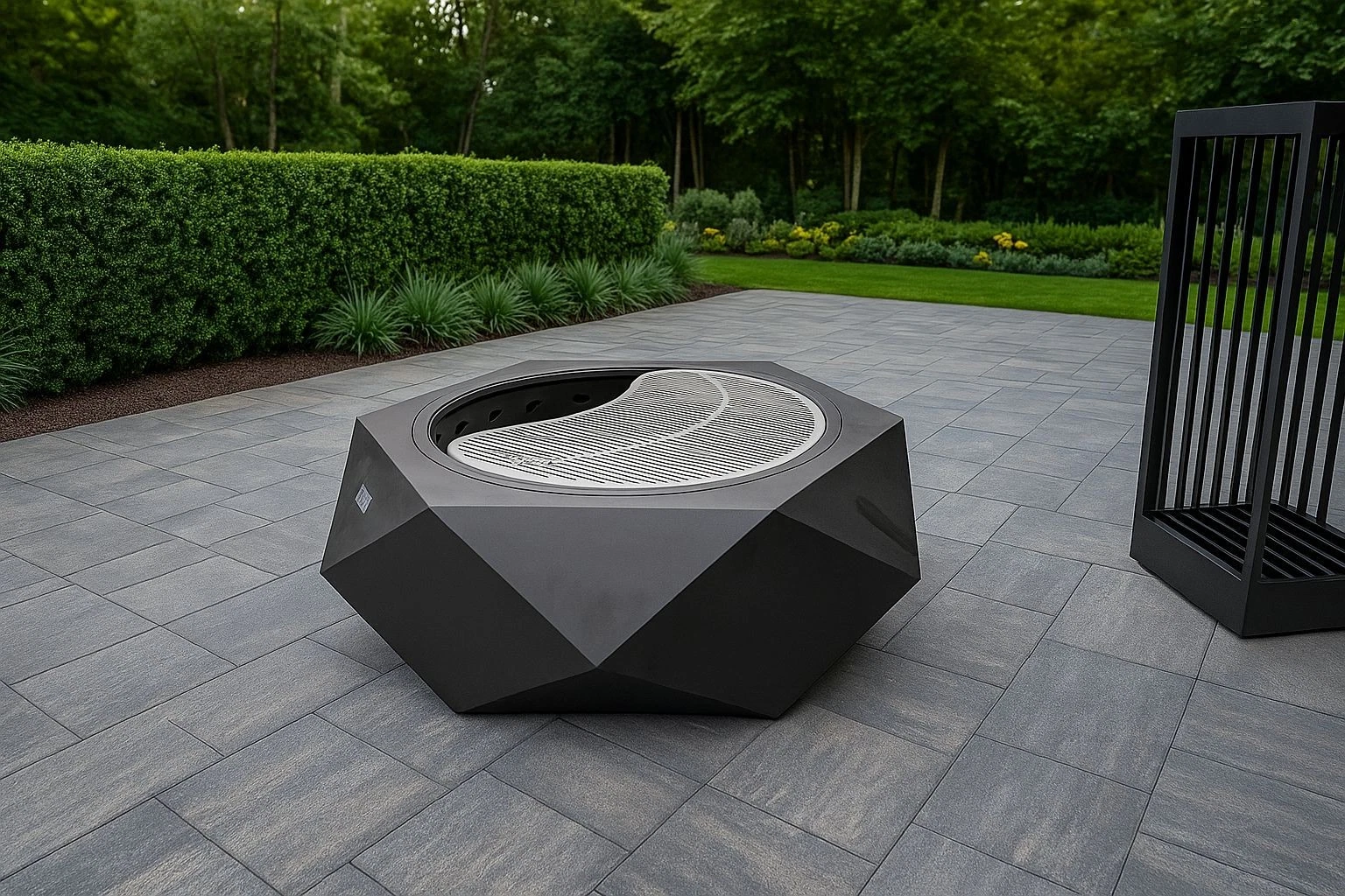 Hexagonal BBQ Seating Area Brazier Fire Basket Fire Pit Garden Patio-